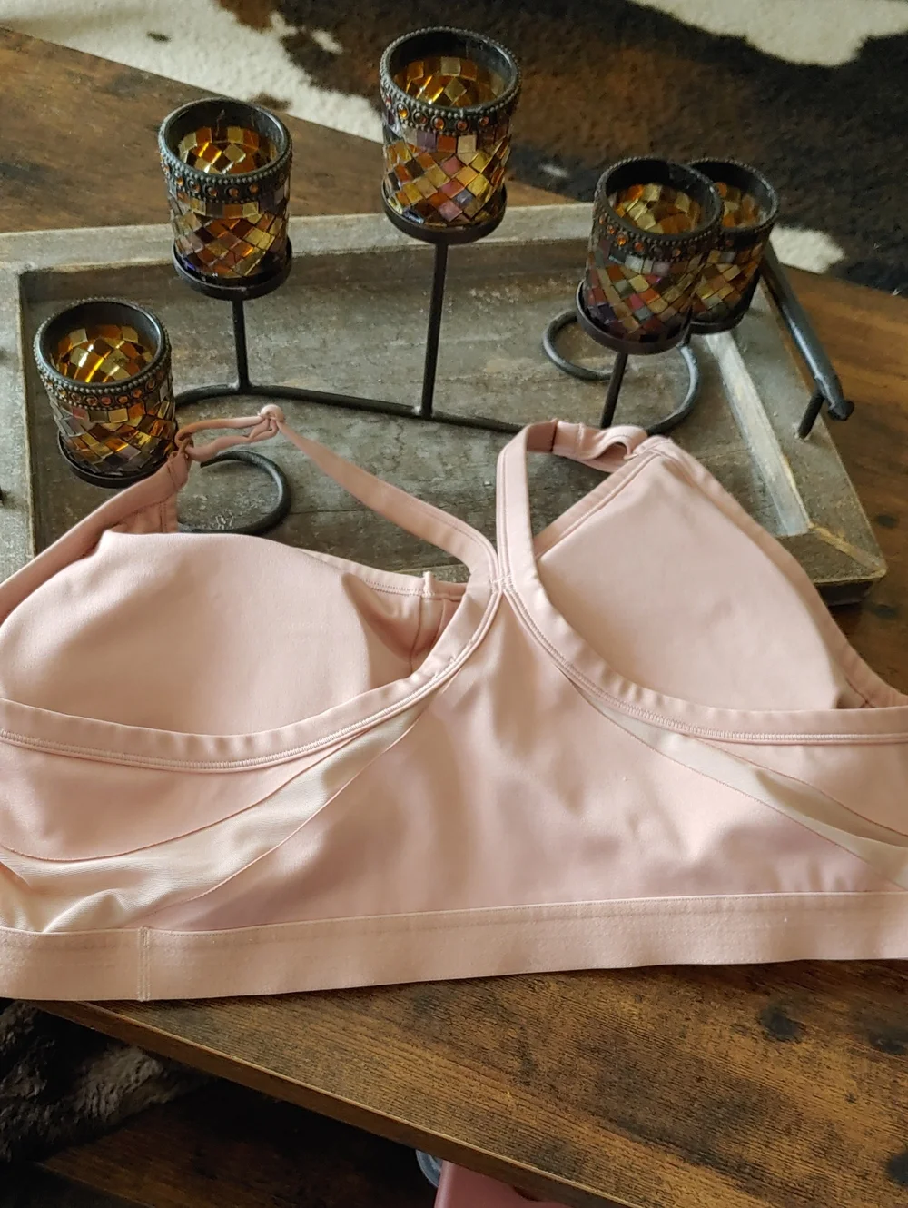 Like New Nike 3X Dri-fit Blush Pink Vented Padded Sexy Sports Bra